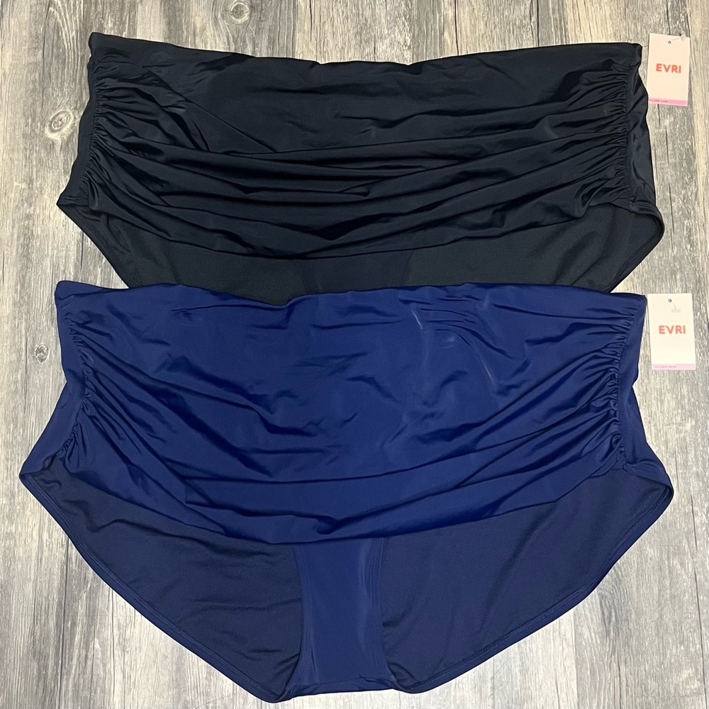 Evri Set of 2 High Waisted Swim Bottoms Women’s 4X